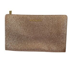 Michael Kors Rose gold glittery clutch Crossbody